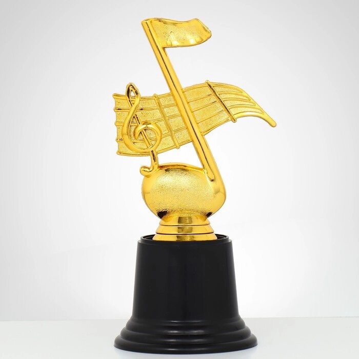Наградная фигура «Нота», подставка пластик черная, золото, 8 х 16,5 см от компании Интернет - магазин Flap - фото 1