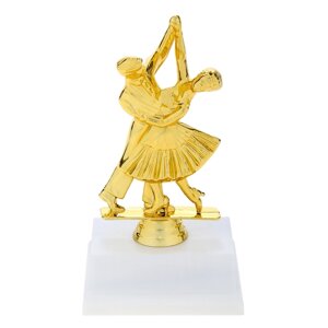 Наградная фигура «Танцующая пара», подставка пластик белая, золото, 8,5 х 9 х 17 см