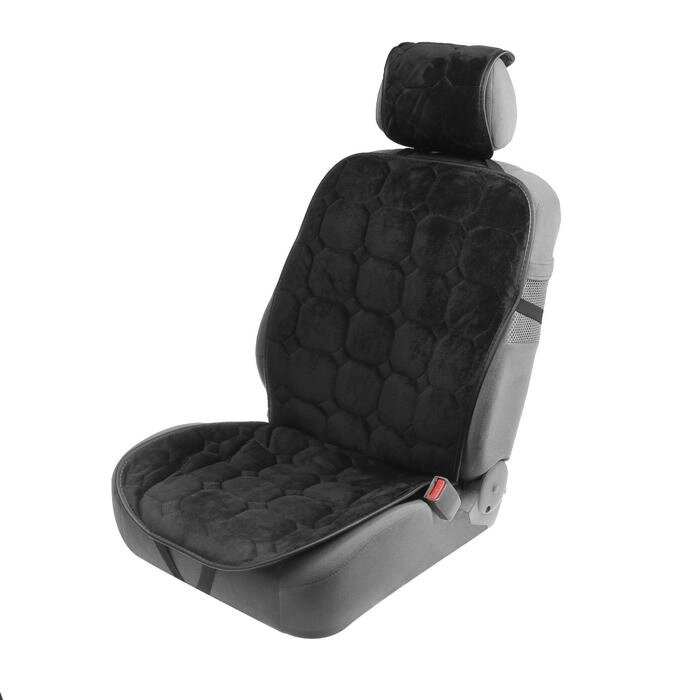 Накидка на переднее сиденье авто 14050 см, искусственный мех, черный от компании Интернет - магазин Flap - фото 1