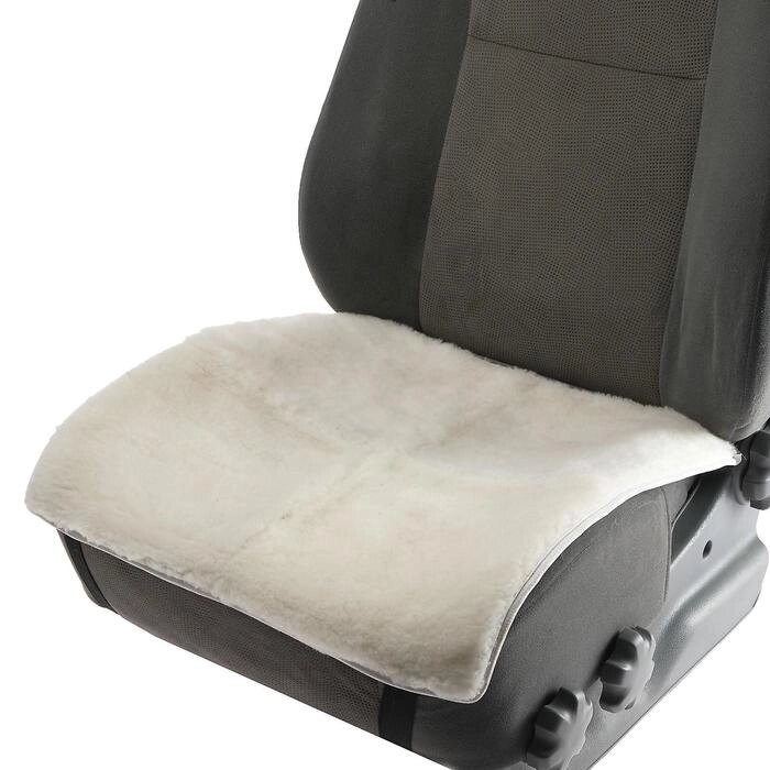 Накидка на переднее сиденье, натуральная шерсть, короткий ворс, белый от компании Интернет - магазин Flap - фото 1