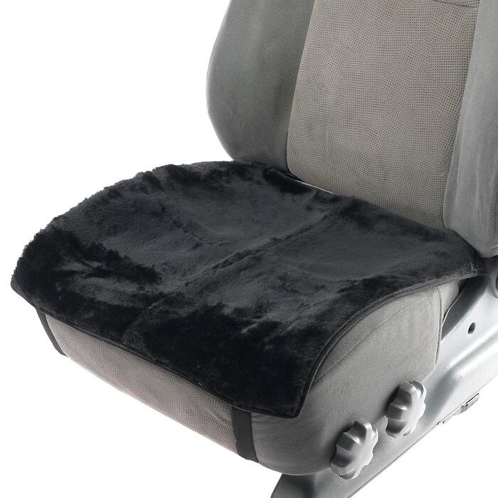 Накидка на переднее сиденье, натуральная шерсть, короткий ворс, черный от компании Интернет - магазин Flap - фото 1