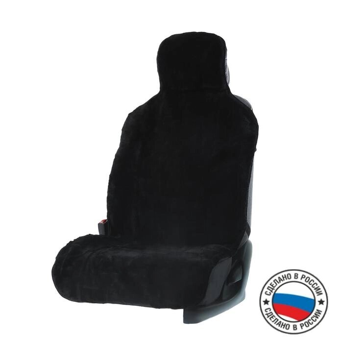 Накидка на сиденье, натуральная шерсть, черная от компании Интернет - магазин Flap - фото 1