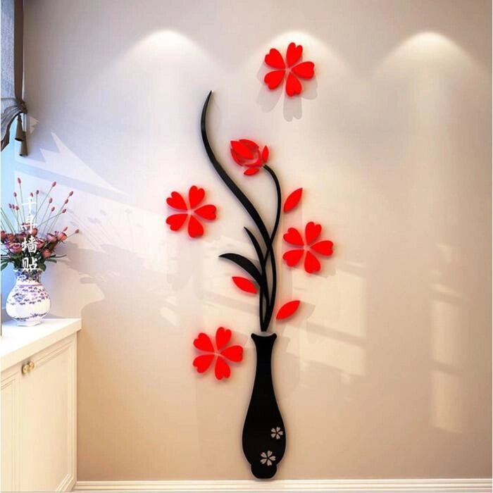 Наклейки интерьерные "Цветы", декор на стену, панно 150 х 58 см от компании Интернет - магазин Flap - фото 1