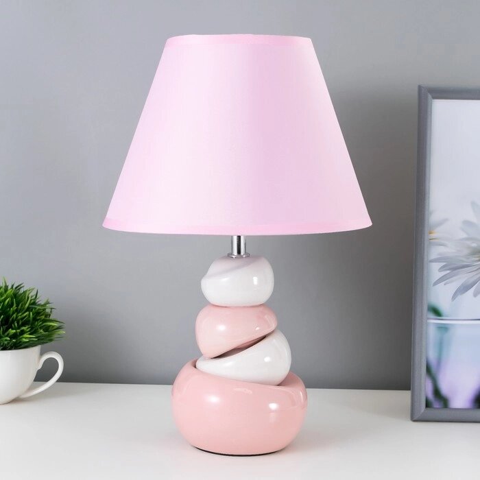 Настольная лампа 16870/1 E14 40Вт бело-розовый 23х23х35 см RISALUX от компании Интернет - магазин Flap - фото 1