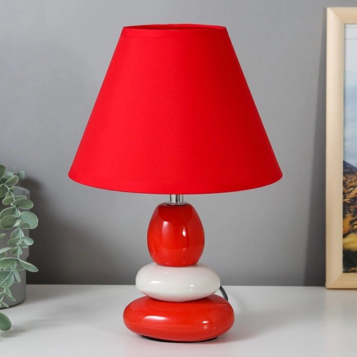 Настольная лампа 16877/1RD+WT E14 40Вт красно-белый 21х21х30 см RISALUX от компании Интернет - магазин Flap - фото 1