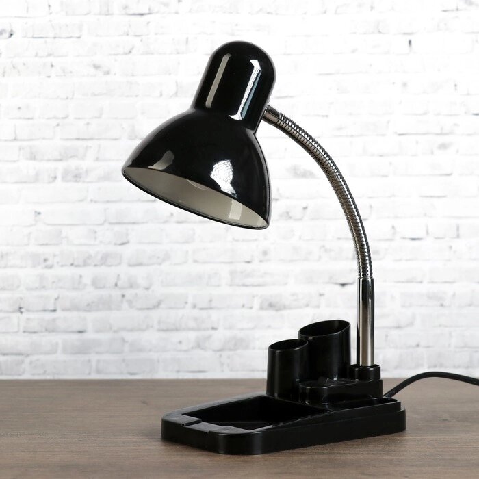 Настольная лампа 1х60вт E27 черная от компании Интернет - магазин Flap - фото 1