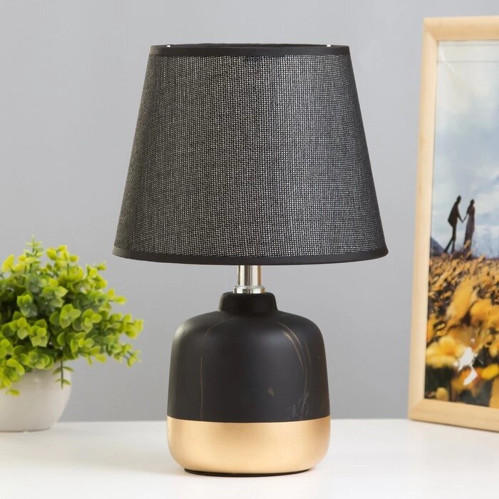 Настольная лампа "Агас" E14 40Вт черный-золото 20х20х31 см RISALUX от компании Интернет - магазин Flap - фото 1