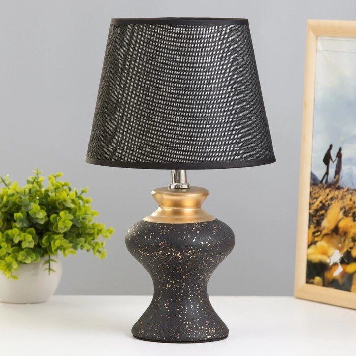 Настольная лампа "Алейна" E14 40Вт черный-золото 23х23х35 см RISALUX от компании Интернет - магазин Flap - фото 1