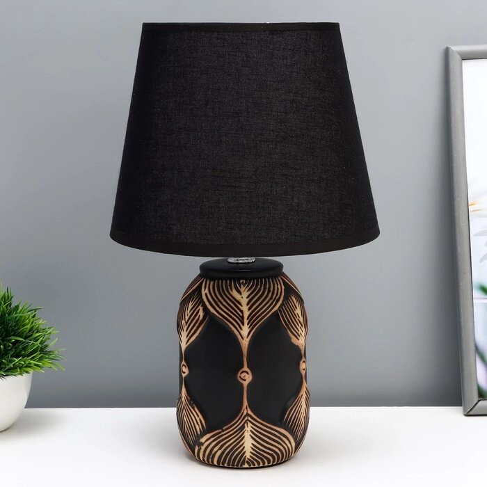 Настольная лампа "Анфия" Е14 40Вт черно-золотой 20х20х32 см от компании Интернет - магазин Flap - фото 1