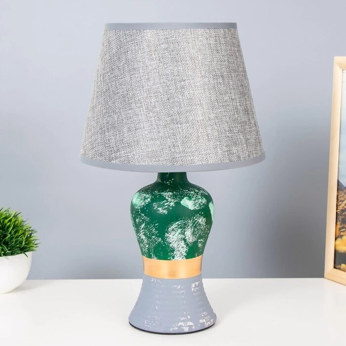 Настольная лампа "Арнелла" Е14 40Вт серо-зеленый 22х22х40 см RISALUX от компании Интернет - магазин Flap - фото 1