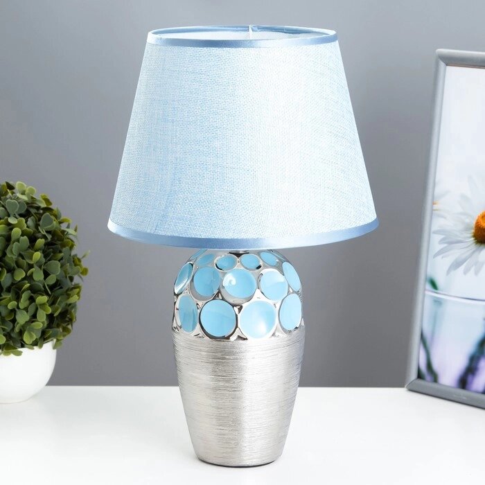 Настольная лампа "Ассами" Е14 40Вт голубой-хромовый 22,5х22,5х35 см RISALUX от компании Интернет - магазин Flap - фото 1