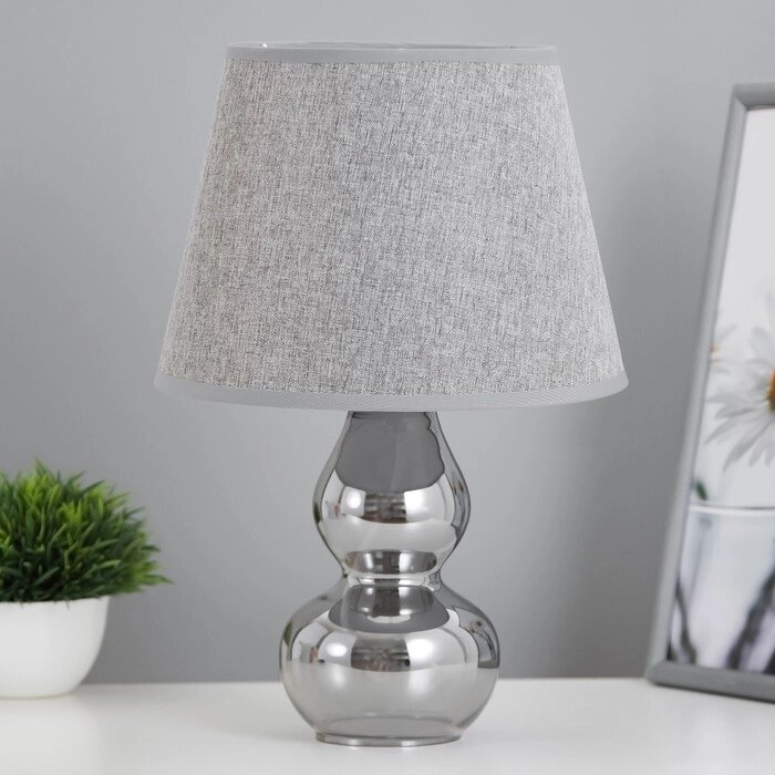 Настольная лампа "Бабена" Е27 40Вт серый 21х21х33см RISALUX от компании Интернет - магазин Flap - фото 1
