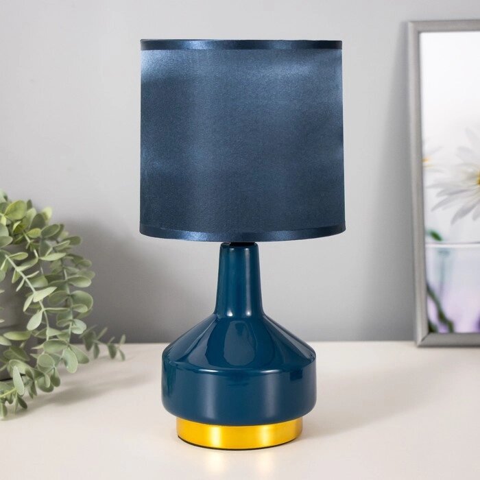 Настольная лампа Берта E14 40Вт синий 14х14х30,5 см RISALUX от компании Интернет - магазин Flap - фото 1
