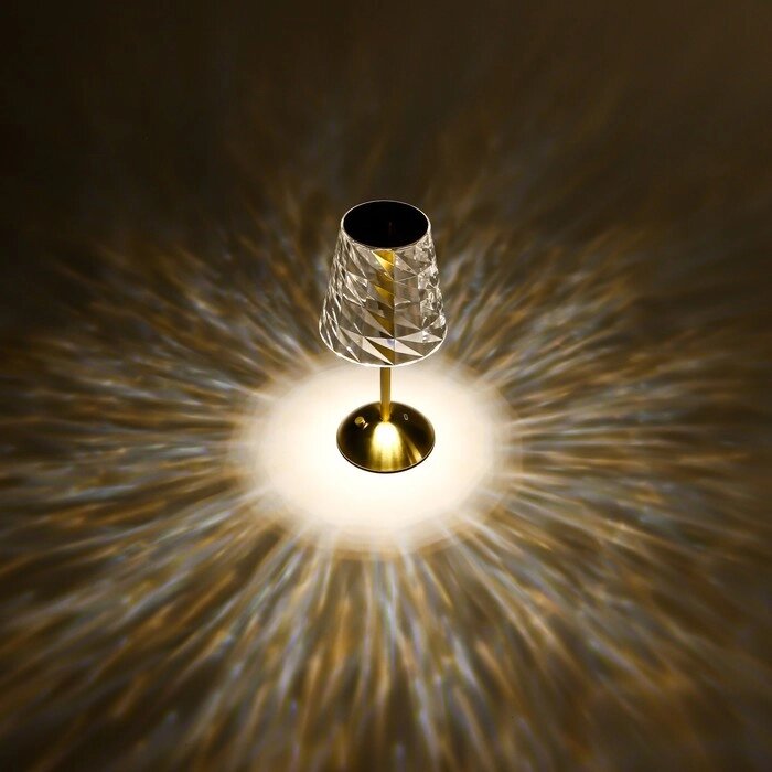 Настольная лампа "Берта" LED USB АКБ золото 13х13х29 см RISALUX от компании Интернет - магазин Flap - фото 1
