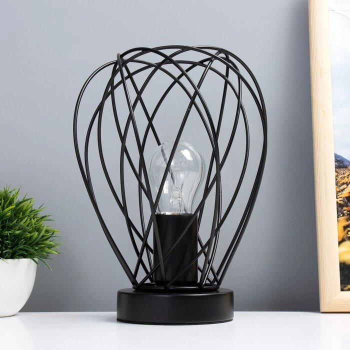 Настольная лампа "Бигли" Е27 40Вт черный 18х18х20см RISALUX от компании Интернет - магазин Flap - фото 1
