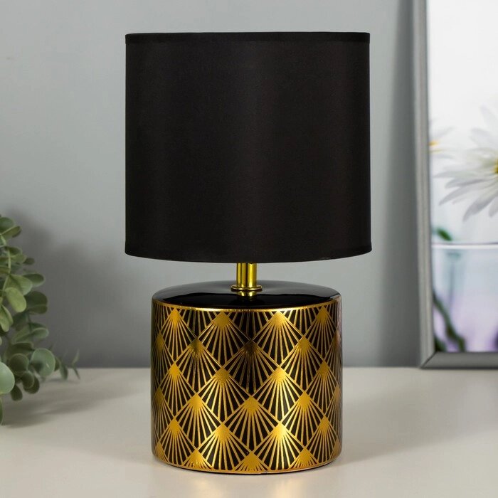 Настольная лампа Биргит E14 40Вт черно-золотой 15х15х27 см RISALUX от компании Интернет - магазин Flap - фото 1