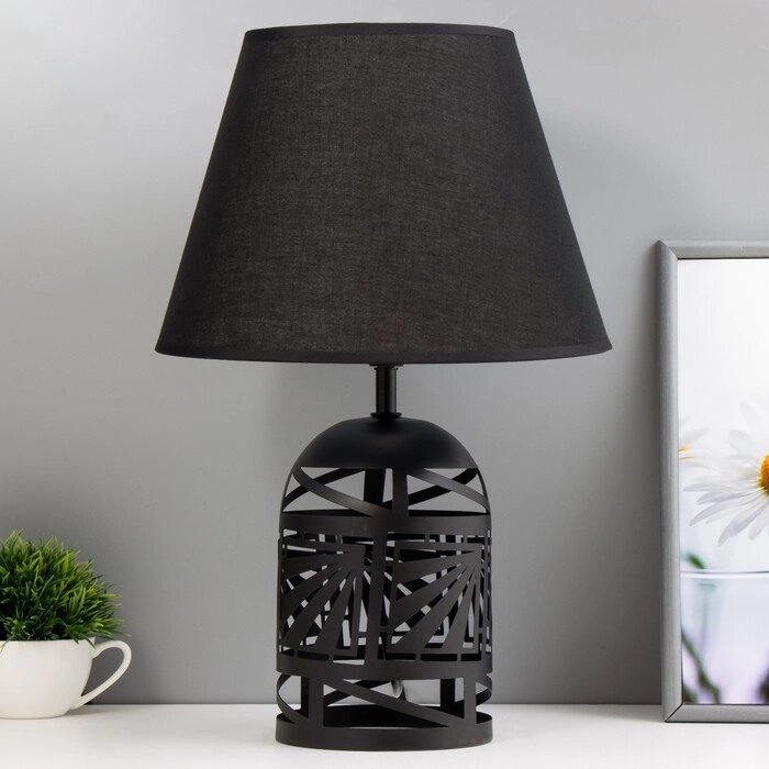 Настольная лампа "Бирма" E14 40Вт черный 27х27х42 см RISALUX от компании Интернет - магазин Flap - фото 1