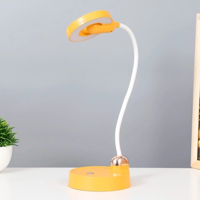 Настольная лампа "Блум" LED 3Вт АКБ USB желтый 11,5х13х45 см RISALUX от компании Интернет - магазин Flap - фото 1