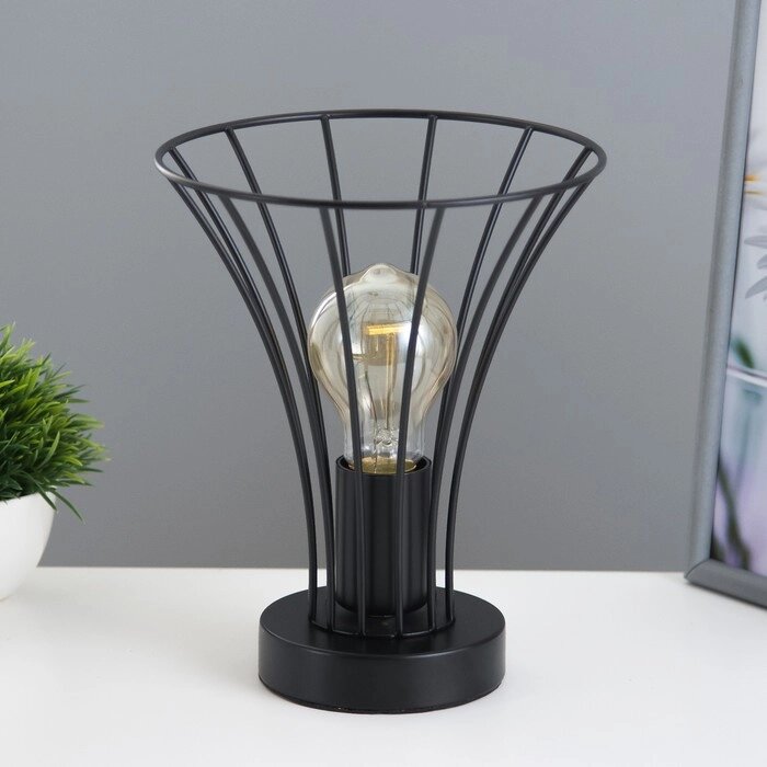 Настольная лампа "Чилли" Е27 40Вт черный 18х18х19см RISALUX от компании Интернет - магазин Flap - фото 1