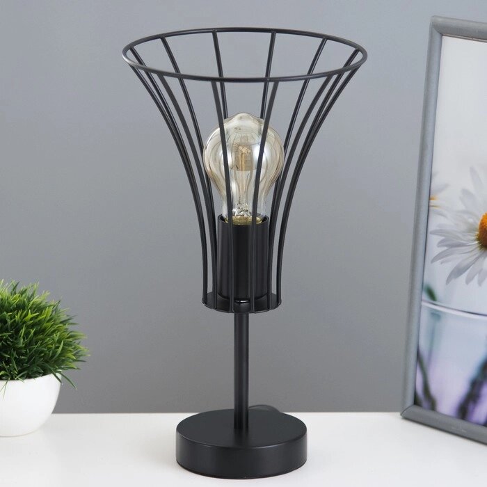 Настольная лампа "Чилли" Е27 40Вт черный 18х18х29см RISALUX от компании Интернет - магазин Flap - фото 1