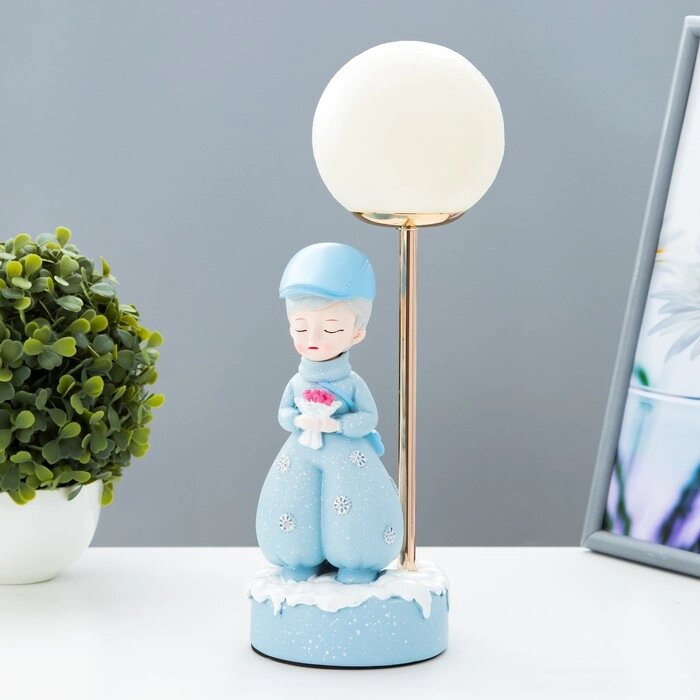 Настольная лампа "Девушка" LED USB голубой 14х10,5х31,5 см RISALUX от компании Интернет - магазин Flap - фото 1