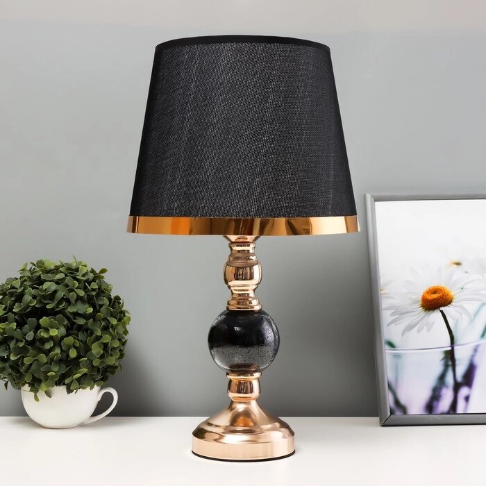 Настольная лампа "Дейла" Е27 40Вт черно-золотой 25х25х44 см от компании Интернет - магазин Flap - фото 1