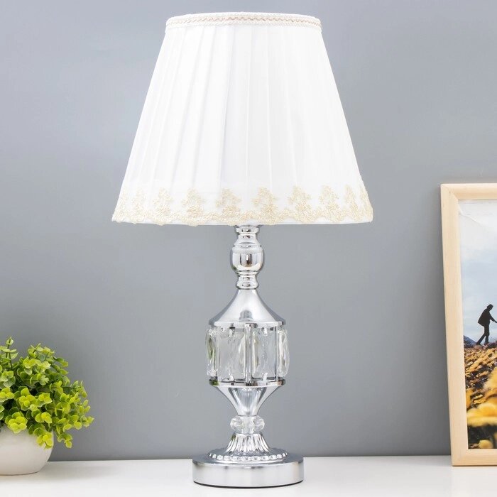Настольная лампа Энтузиазм 1x60Вт E27 серебро 26х26х46 см RISALUX от компании Интернет - магазин Flap - фото 1