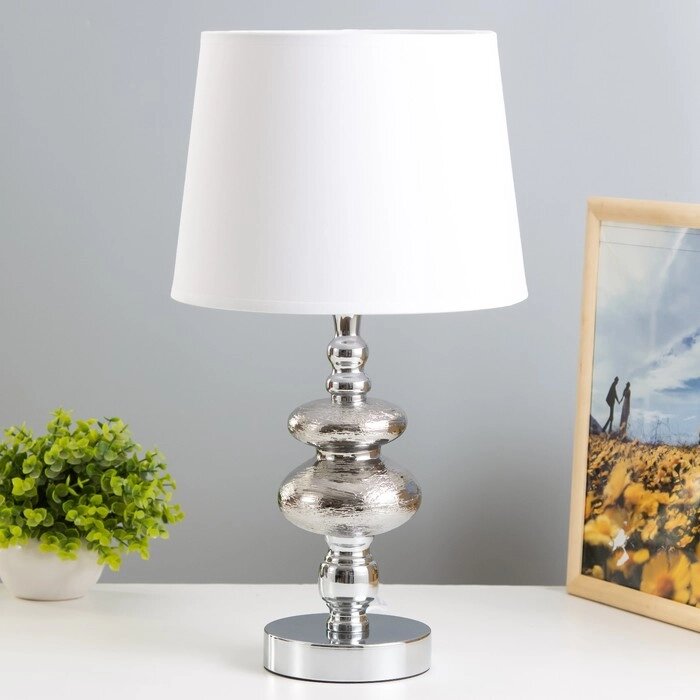 Настольная лампа "Флавия" Е27 40Вт хром 25х25х44 см RISALUX от компании Интернет - магазин Flap - фото 1