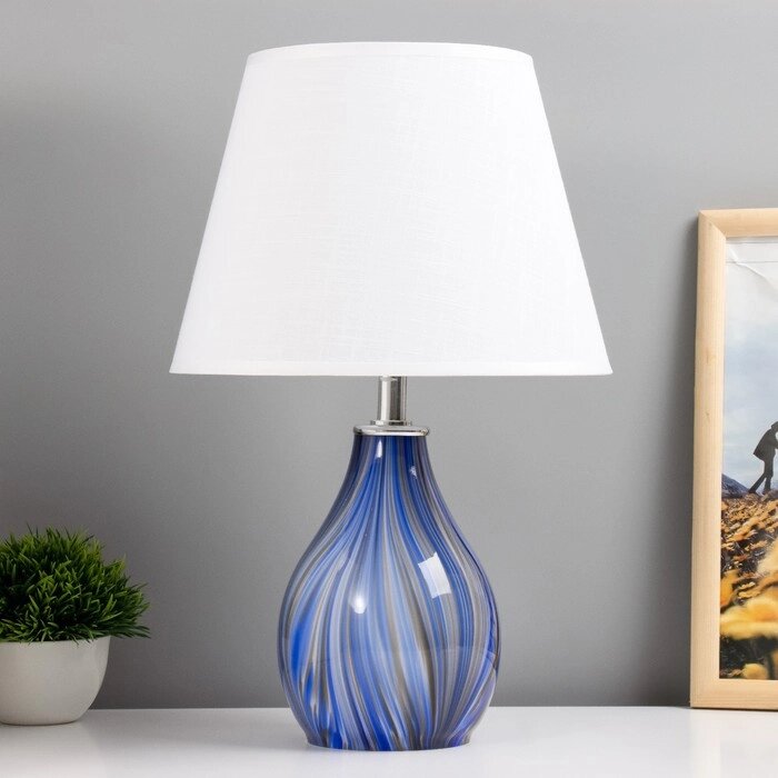 Настольная лампа "Фьюжн" E14 40Вт синий 25х25х39 см RISALUX от компании Интернет - магазин Flap - фото 1