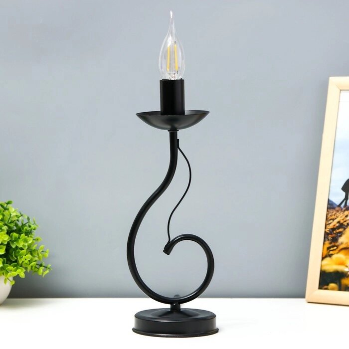 Настольная лампа "Герцогиня" 1х15Вт Е14 черная RISALUX от компании Интернет - магазин Flap - фото 1