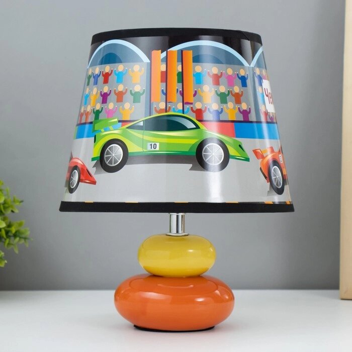 Настольная лампа "Гоночные машины" Е14 15Вт оранжево-зеленый RISALUX от компании Интернет - магазин Flap - фото 1