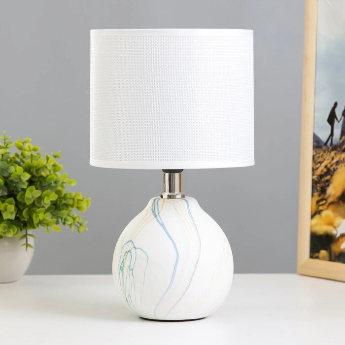 Настольная лампа "Гуте" 1хE14 белый-голубой 15х15х26 см RISALUX от компании Интернет - магазин Flap - фото 1