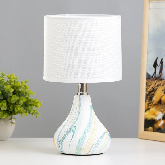 Настольная лампа "Канон" 1хE14 белый-голубой 15х15х28 см RISALUX от компании Интернет - магазин Flap - фото 1