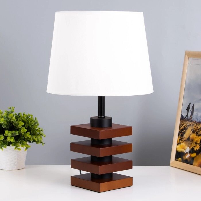 Настольная лампа "Консель" E27 40Вт коричневый 25х25х42,5 см RISALUX от компании Интернет - магазин Flap - фото 1