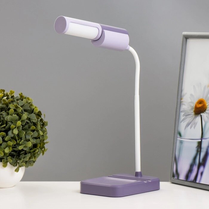 Настольная лампа "Лансер" LED 3,5Вт USB АКБ фиолетовый 11х15х45 см RISALUX от компании Интернет - магазин Flap - фото 1