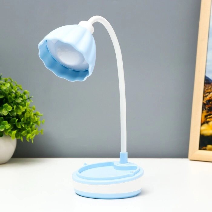 Настольная лампа "Лайни" LED 2Вт USB АКБ синий 10,5x10,5x37 см RISALUX от компании Интернет - магазин Flap - фото 1