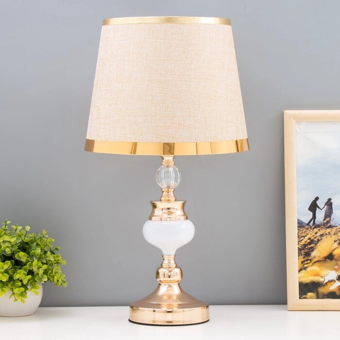 Настольная лампа "Летисия" Е27 40Вт золотой 25х25х47 см RISALUX от компании Интернет - магазин Flap - фото 1