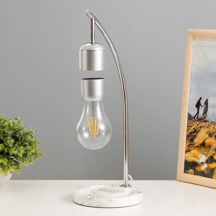 Настольная лампа "Левитация" LED 5Вт от сети (1,5м) серебро 16х10х36,7 см RISALUX от компании Интернет - магазин Flap - фото 1