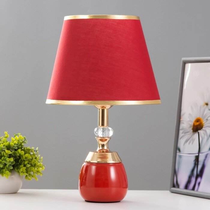 Настольная лампа "Лейла" Е27 40Вт красно-золотой 25х25х41 см RISALUX от компании Интернет - магазин Flap - фото 1
