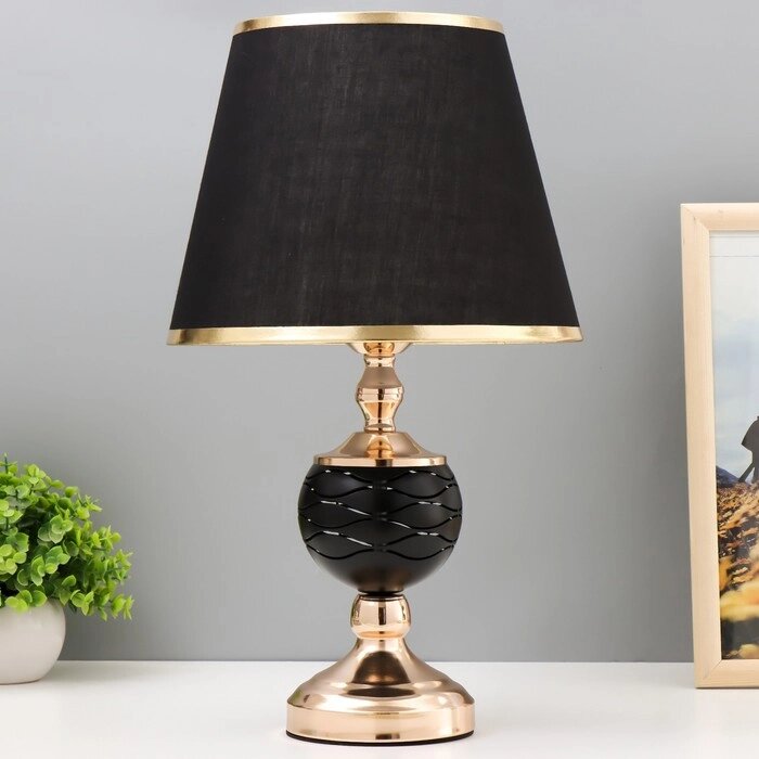 Настольная лампа "Лимма" E27 40Вт черный золото 26х26х43см от компании Интернет - магазин Flap - фото 1