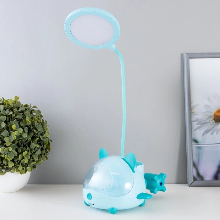 Настольная лампа "Милый мишка" LED 3,5Вт USB АКБ синий 12х15х32 см RISALUX от компании Интернет - магазин Flap - фото 1