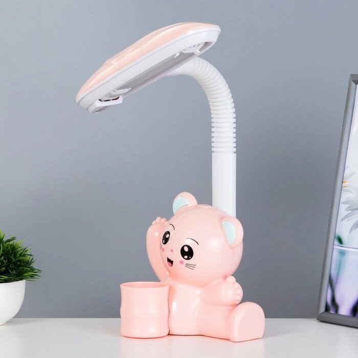 Настольная лампа "Мишка" LED 4Вт нежно-розовый 15х28,5х46 см RISALUX от компании Интернет - магазин Flap - фото 1