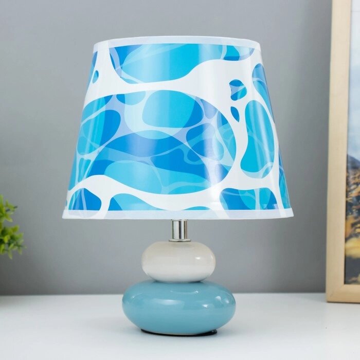 Настольная лампа "Морская волна" Е14 15Вт бело-голубой RISALUX от компании Интернет - магазин Flap - фото 1