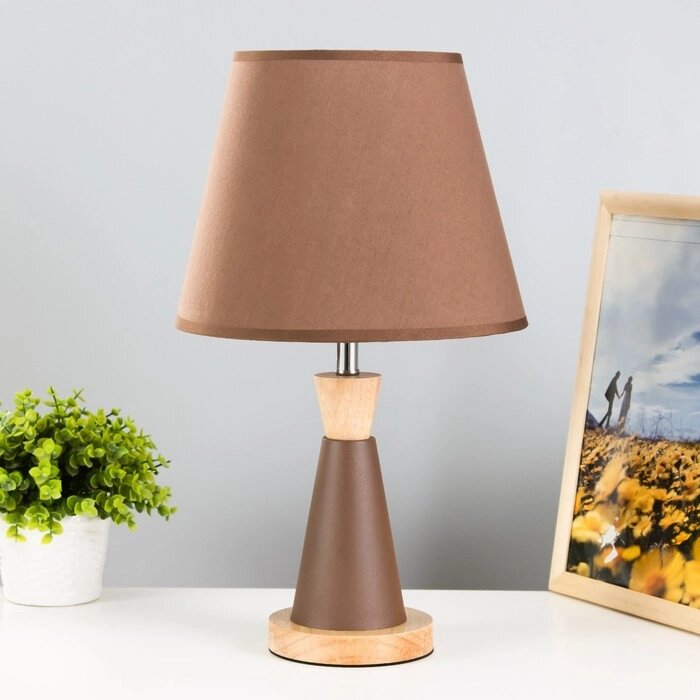 Настольная лампа "Омбр" E27 40Вт коричневый 25х25х42 см RISALUX от компании Интернет - магазин Flap - фото 1