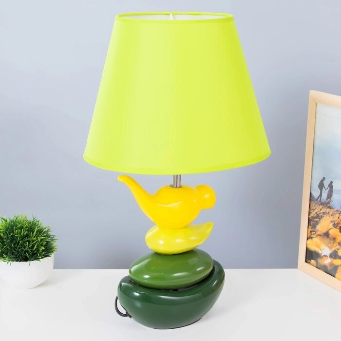 Настольная лампа "Птичка" Е14 40Вт желто-зеленый 28х28х47 см RISALUX от компании Интернет - магазин Flap - фото 1