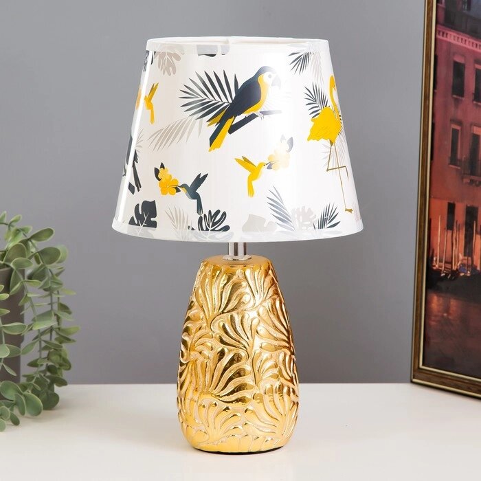 Настольная лампа "Птицы" Е14 15Вт золото 20х20х33 см RISALUX от компании Интернет - магазин Flap - фото 1