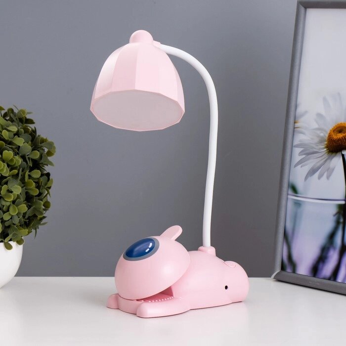 Настольная лампа "Робот" LED 5Вт USB АКБ розовый 11,8х7,8х31 см RISALUX от компании Интернет - магазин Flap - фото 1