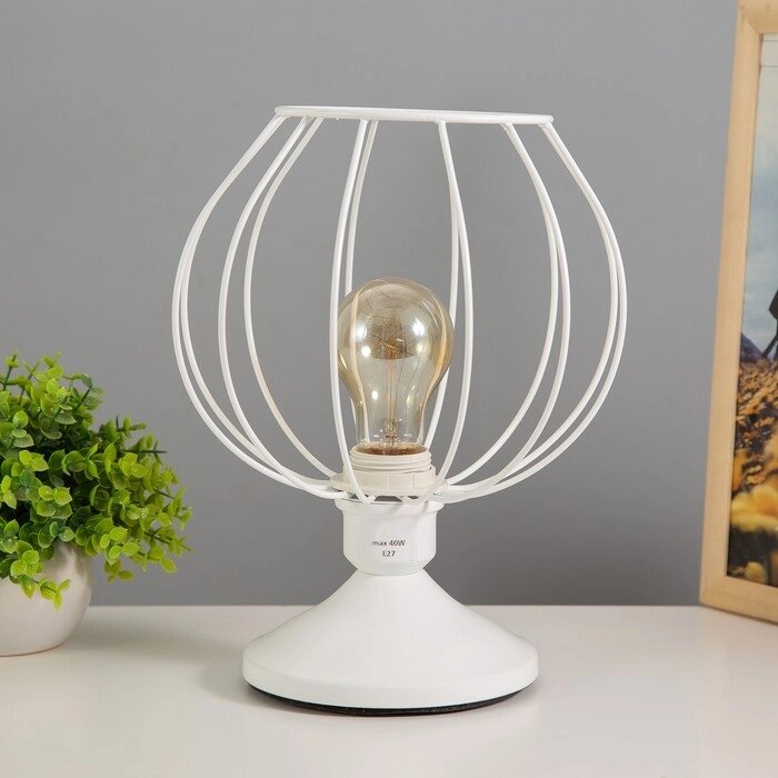 Настольная лампа "Руана" 1х40Вт Е27 белый RISALUX от компании Интернет - магазин Flap - фото 1