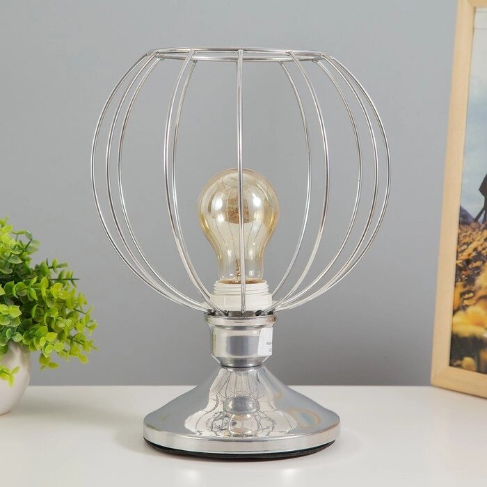 Настольная лампа "Руана" 1х40Вт Е27 хром RISALUX от компании Интернет - магазин Flap - фото 1