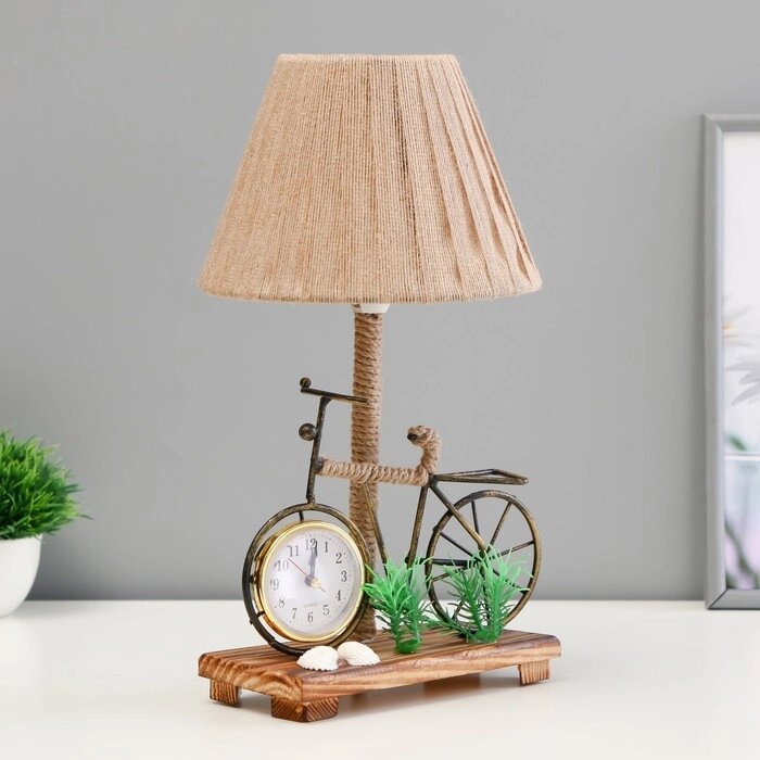 Настольная лампа с часами "Велосипед" Е14 15Вт 19х18х35 см от компании Интернет - магазин Flap - фото 1
